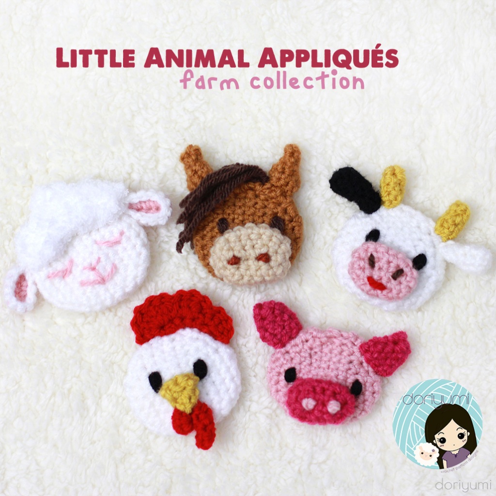 Farm Appliques - Crochet Pattern by Doriyumi
