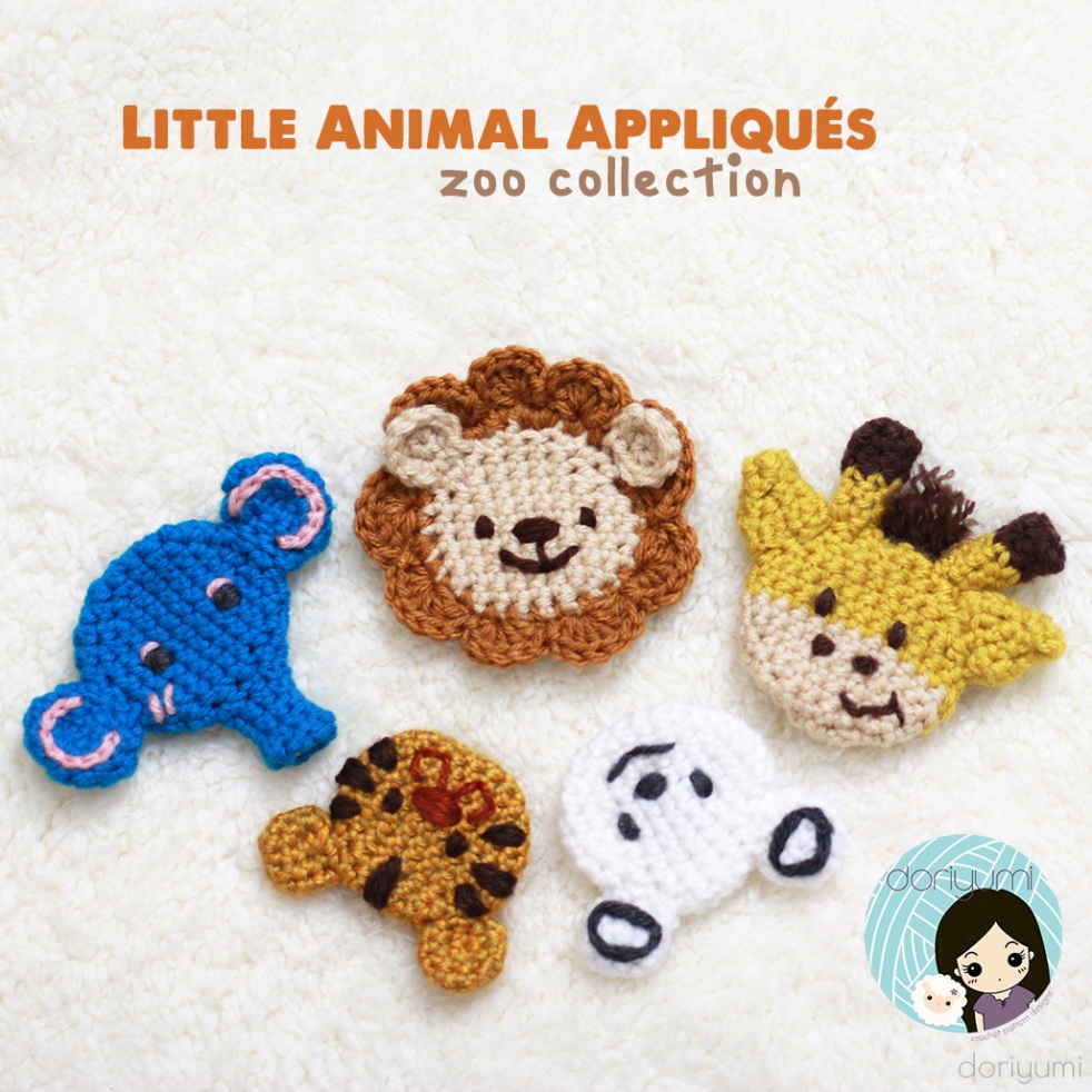 Zoo Appliques - Crochet Pattern by Doriyumi
